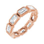 Sapphire Row Lab-Grown Diamond Emerald-Cut Station Band - 10K Rose Gold, 7.25