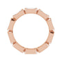 Sapphire Row Lab-Grown Diamond Emerald-Cut Station Band - 10K Rose Gold, 7.25 (view 2)