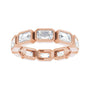 Sapphire Row Lab-Grown Diamond Emerald-Cut Station Band - 10K Rose Gold, 7.25 (view 3)