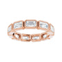 Sapphire Row Lab-Grown Diamond Emerald-Cut Station Band - 10K Rose Gold, 8.75 (view 3)