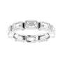 Sapphire Row Lab-Grown Diamond Emerald-Cut Station Band - 10K White Gold, 7.5 (view 3)