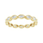 Sapphire Row Lab-Grown Diamond Marquise Station Band - 14K Yellow Gold, 3 × 1.5 mm, 5 (view 3)