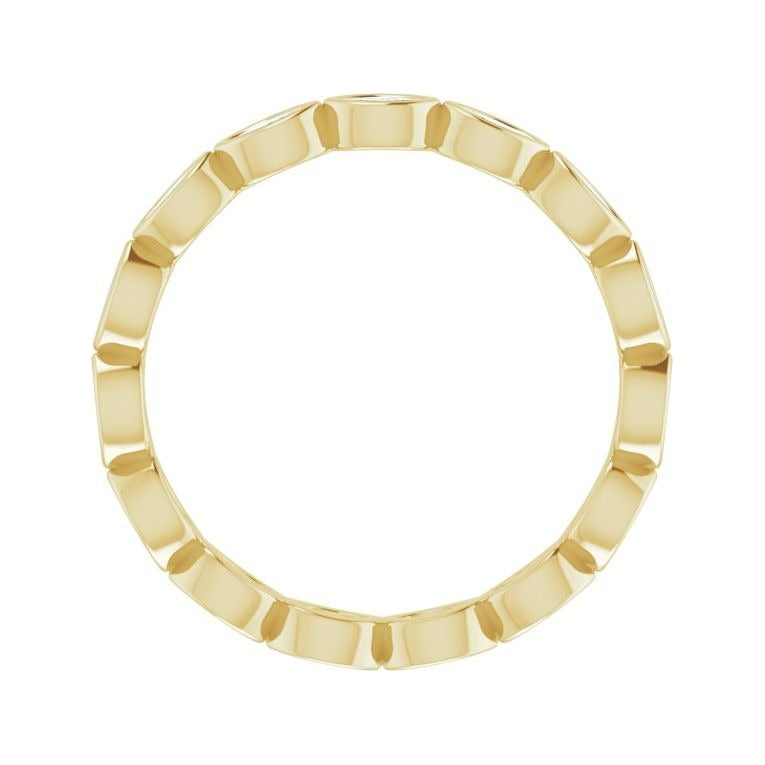 Sapphire Row Lab-Grown Diamond Marquise Station Band - 14K Yellow Gold, 3 × 1.5 mm, 6 (view 2)