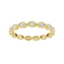 Sapphire Row Lab-Grown Diamond Marquise Station Band - 14K Yellow Gold, 3 × 1.5 mm, 7 (view 3)