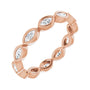 Sapphire Row Lab-Grown Diamond Marquise Station Band - 14K Rose Gold, 3.5 × 1.75 mm, 6