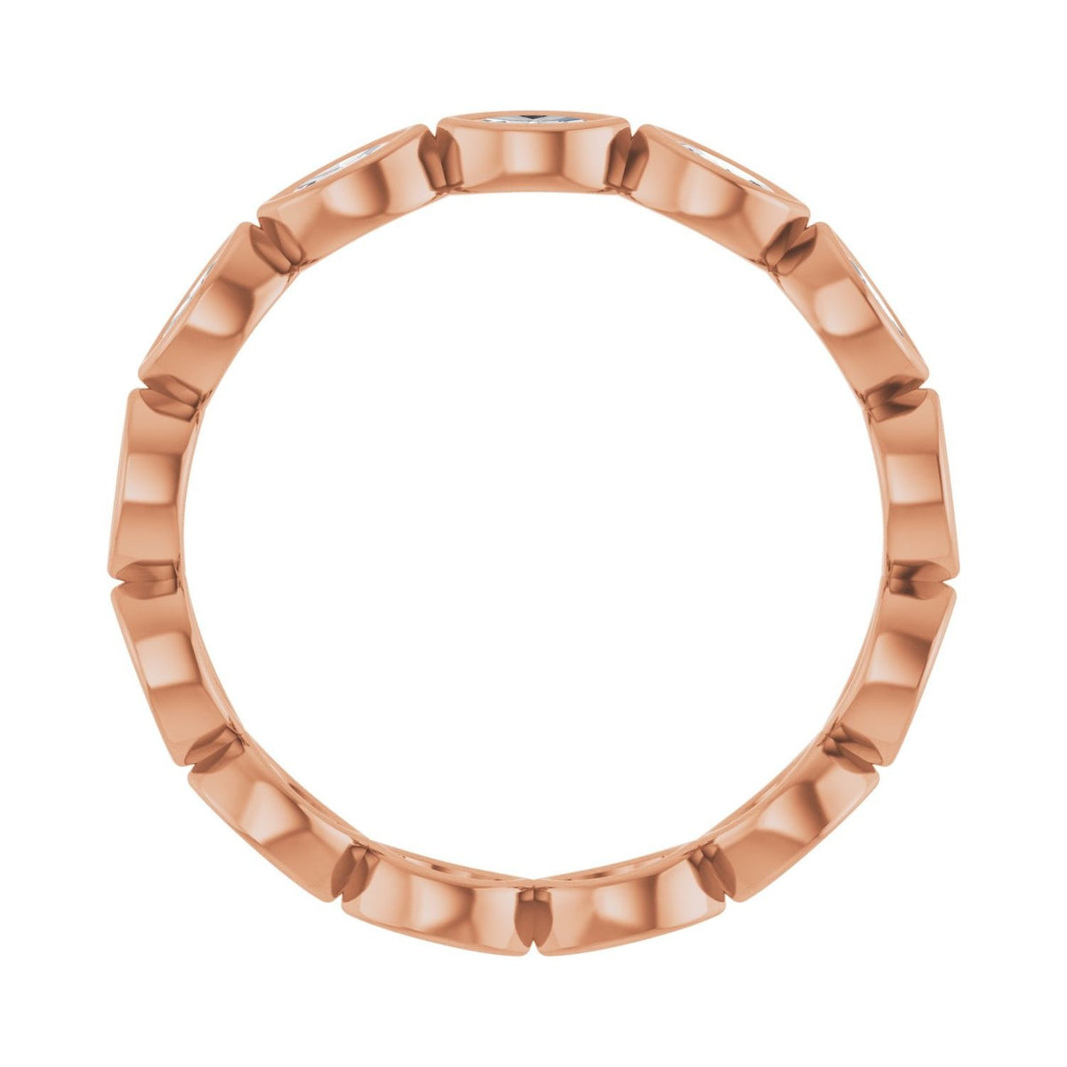 Sapphire Row Lab-Grown Diamond Marquise Station Band - 14K Rose Gold, 3.5 × 1.75 mm, 7 (view 2)