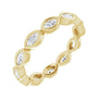 Sapphire Row Lab-Grown Diamond Marquise Station Band - 14K Yellow Gold, 3.5 × 1.75 mm, 5