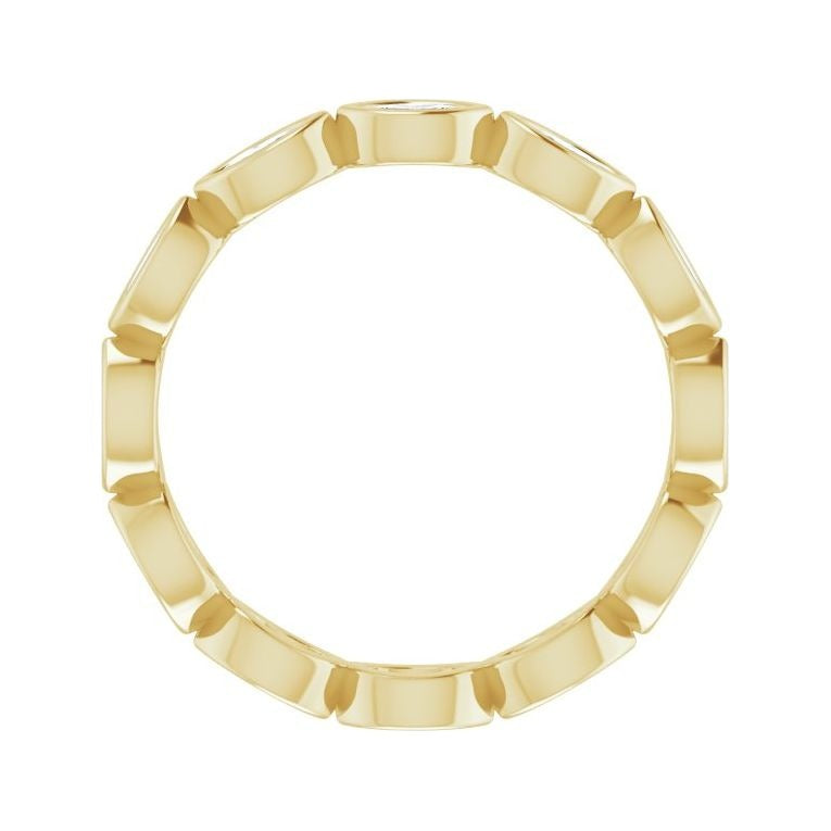 Sapphire Row Lab-Grown Diamond Marquise Station Band - 14K Yellow Gold, 3.5 × 1.75 mm, 5 (view 2)