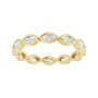 Sapphire Row Lab-Grown Diamond Marquise Station Band - 14K Yellow Gold, 3.5 × 1.75 mm, 6 (view 3)