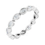 Sapphire Row Lab-Grown Diamond Marquise Station Band - 14K White Gold, 3 × 1.5 mm, 5