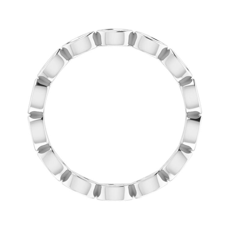 Sapphire Row Lab-Grown Diamond Marquise Station Band - 14K White Gold, 3 × 1.5 mm, 5 (view 2)
