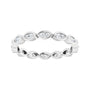 Sapphire Row Lab-Grown Diamond Marquise Station Band - 14K White Gold, 3 × 1.5 mm, 5 (view 3)