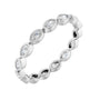 Sapphire Row Lab-Grown Diamond Marquise Station Band - 14K White Gold, 3 × 1.5 mm, 7
