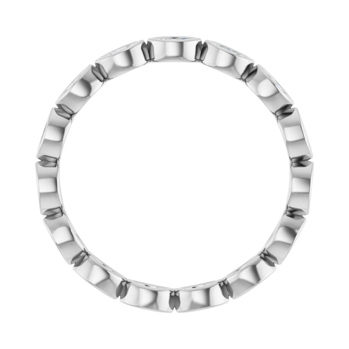 Sapphire Row Lab-Grown Diamond Marquise Station Band - 14K White Gold, 3 × 1.5 mm, 7 (view 2)