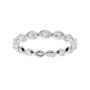 Sapphire Row Lab-Grown Diamond Marquise Station Band - 14K White Gold, 3 × 1.5 mm, 7 (view 3)