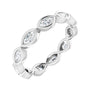 Sapphire Row Lab-Grown Diamond Marquise Station Band - 14K White Gold, 4 × 2 mm, 6
