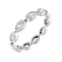 Sapphire Row Lab-Grown Diamond Marquise Station Band - 14K White Gold, 4 × 2 mm, 7