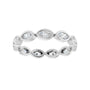 Sapphire Row Lab-Grown Diamond Marquise Station Band - 14K White Gold, 4 × 2 mm, 7 (view 3)