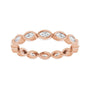 Sapphire Row Lab-Grown Diamond Marquise Station Band - 14K Rose Gold, 3 × 1.5 mm, 5 (view 3)
