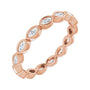 Sapphire Row Lab-Grown Diamond Marquise Station Band - 14K Rose Gold, 3 × 1.5 mm, 6
