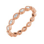 Sapphire Row Lab-Grown Diamond Marquise Station Band - 14K Rose Gold, 3 × 1.5 mm, 7