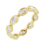 Sapphire Row Lab-Grown Diamond Marquise Station Band - 14K Yellow Gold, 4 × 2 mm, 5