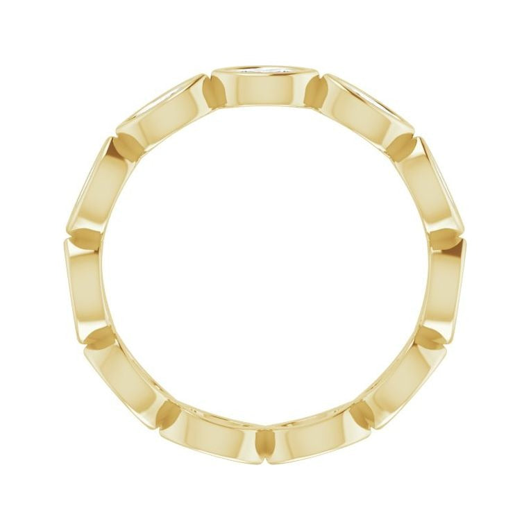 Sapphire Row Lab-Grown Diamond Marquise Station Band - 14K Yellow Gold, 4 × 2 mm, 6 (view 2)
