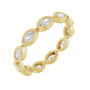 Sapphire Row Lab-Grown Diamond Marquise Station Band - 14K Yellow Gold, 4 × 2 mm, 7