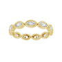 Sapphire Row Lab-Grown Diamond Marquise Station Band - 14K Yellow Gold, 4 × 2 mm, 7 (view 3)