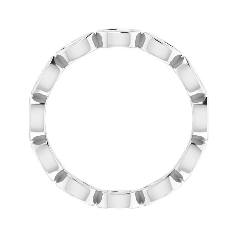Sapphire Row Lab-Grown Diamond Marquise Station Band - 14K White Gold, 3.5 × 1.75 mm, 5 (view 2)