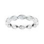 Sapphire Row Lab-Grown Diamond Marquise Station Band - 14K White Gold, 3.5 × 1.75 mm, 5 (view 3)