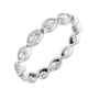 Sapphire Row Lab-Grown Diamond Marquise Station Band - 14K White Gold, 3.5 × 1.75 mm, 7