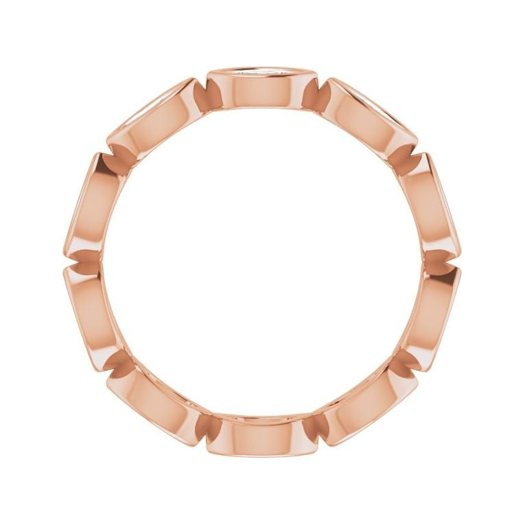 Sapphire Row Lab-Grown Diamond Marquise Station Band - 14K Rose Gold, 4 × 2 mm, 5 (view 2)