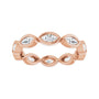 Sapphire Row Lab-Grown Diamond Marquise Station Band - 14K Rose Gold, 4 × 2 mm, 5 (view 3)