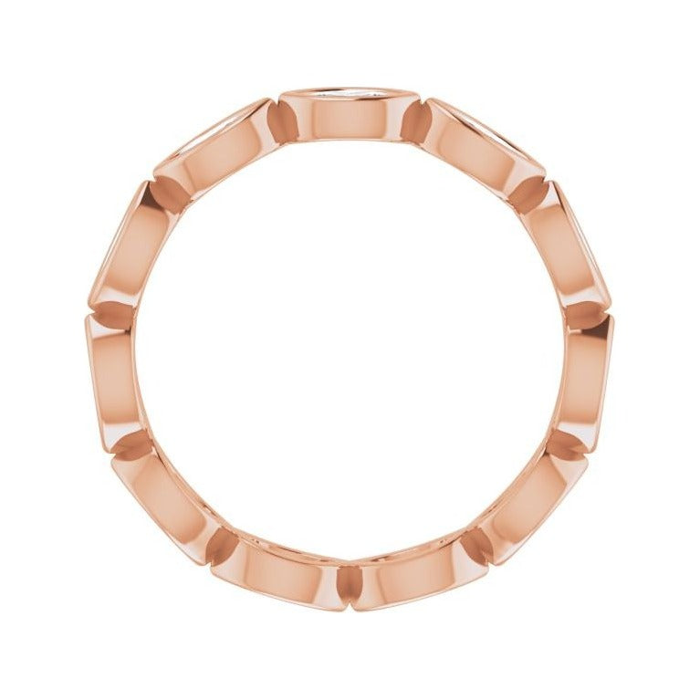Sapphire Row Lab-Grown Diamond Marquise Station Band - 14K Rose Gold, 4 × 2 mm, 6 (view 2)