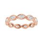 Sapphire Row Lab-Grown Diamond Marquise Station Band - 14K Rose Gold, 4 × 2 mm, 6 (view 3)