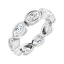 Sapphire Row Lab-Grown Diamond Oval Station Band - 10K White Gold, 4
