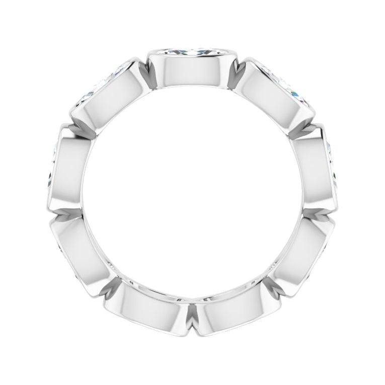 Sapphire Row Lab-Grown Diamond Oval Station Band - 10K White Gold, 4 (view 2)