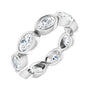 Sapphire Row Lab-Grown Diamond Oval Station Band - 10K White Gold, 5