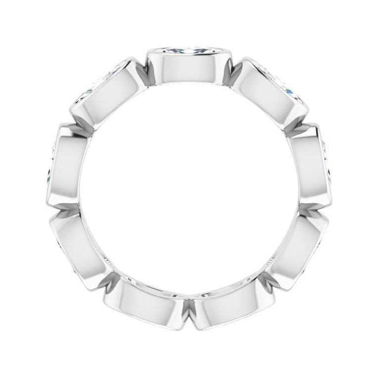 Sapphire Row Lab-Grown Diamond Oval Station Band - 10K White Gold, 5 (view 2)