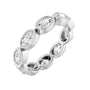 Sapphire Row Lab-Grown Diamond Oval Station Band - 10K White Gold, 7