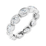 Sapphire Row Lab-Grown Diamond Oval Station Band - 10K White Gold, 8