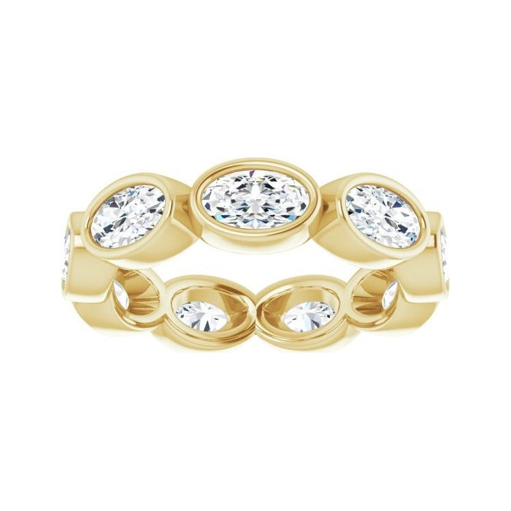 Sapphire Row Lab-Grown Diamond Oval Station Band - 10K Yellow Gold, 4.25 (view 3)