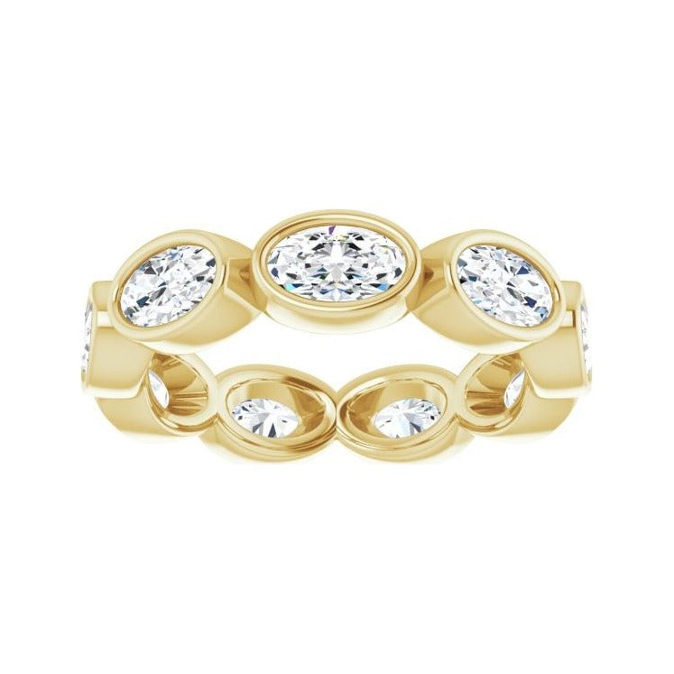 Sapphire Row Lab-Grown Diamond Oval Station Band - 10K Yellow Gold, 4.75 (view 3)