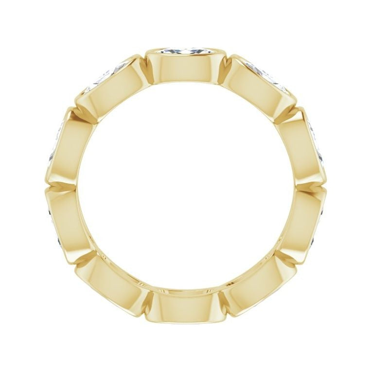 Sapphire Row Lab-Grown Diamond Oval Station Band - 10K Yellow Gold, 5.75 (view 2)