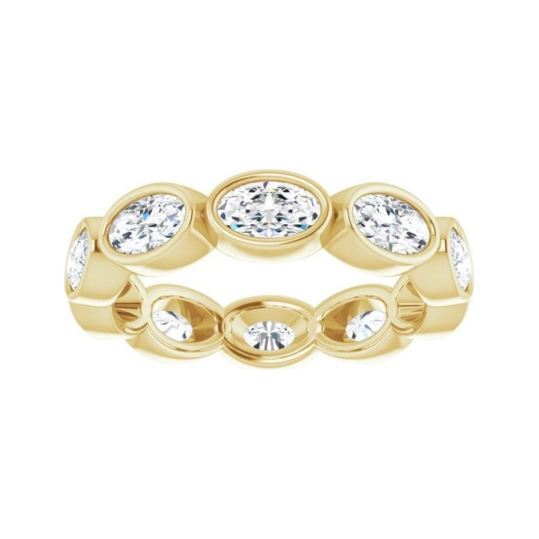 Sapphire Row Lab-Grown Diamond Oval Station Band - 10K Yellow Gold, 6.25 (view 3)