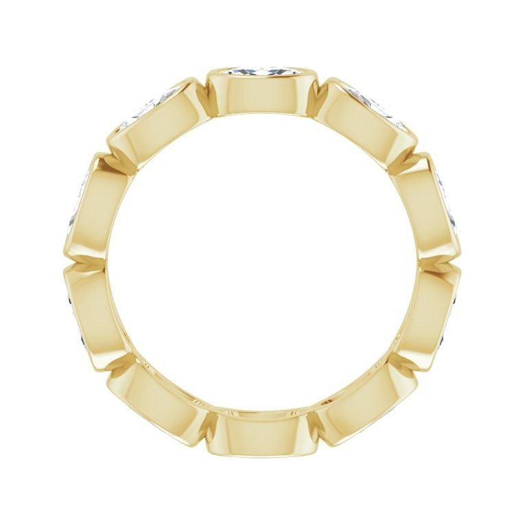 Sapphire Row Lab-Grown Diamond Oval Station Band - 10K Yellow Gold, 6.75 (view 2)