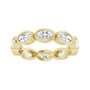 Sapphire Row Lab-Grown Diamond Oval Station Band - 10K Yellow Gold, 7.25 (view 3)