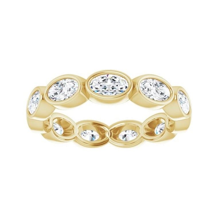 Sapphire Row Lab-Grown Diamond Oval Station Band - 10K Yellow Gold, 8.25 (view 3)