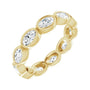 Sapphire Row Lab-Grown Diamond Oval Station Band - 10K Yellow Gold, 8.75